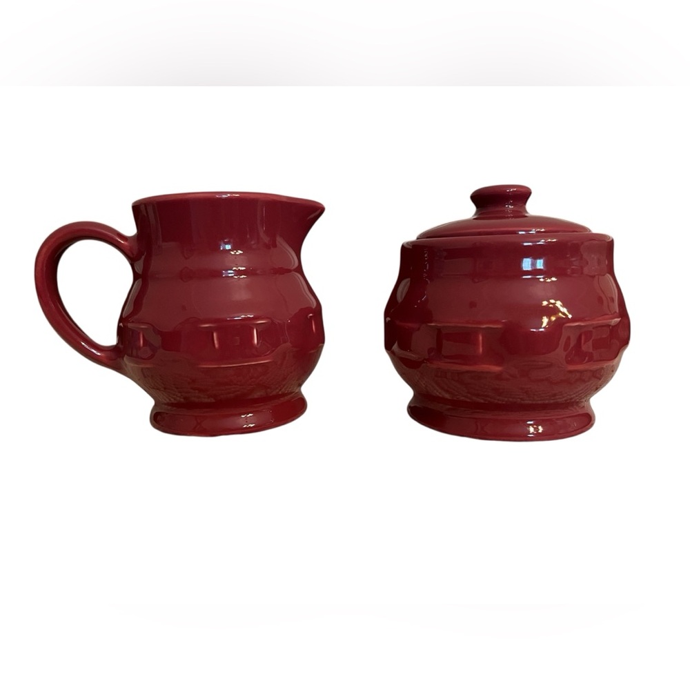 Longaberger Woven Cream & Sugar Set in Paprika